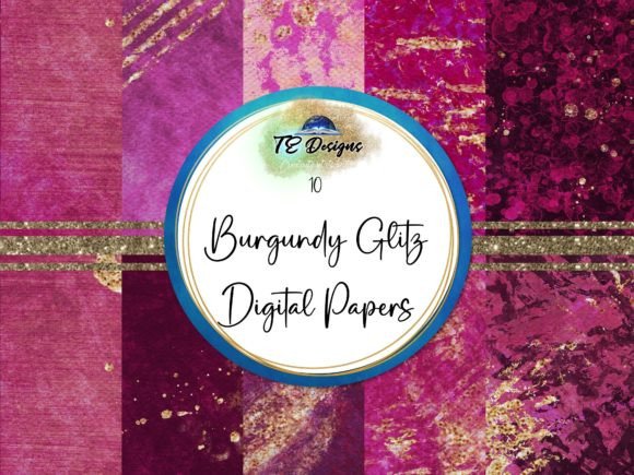 Burgundy Glitz Digital Paper: Elevate Your Visual Design