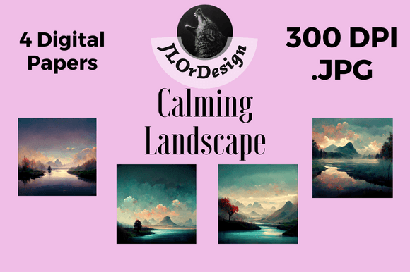 Calming Scenery Landscape Digital Papers: Enhance Your Design Projects