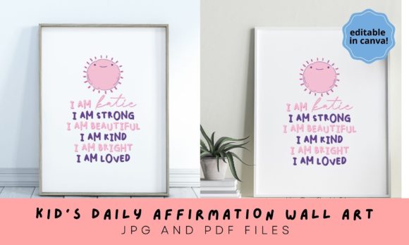Children's Daily Affirmations Wall Art