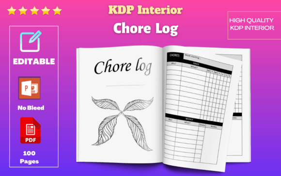 Chore Chart Cleaning Planner: A Design Asset for Visual Order