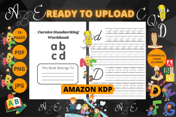 Cursive Handwriting Workbook for Kids V4: A Designer's Asset
