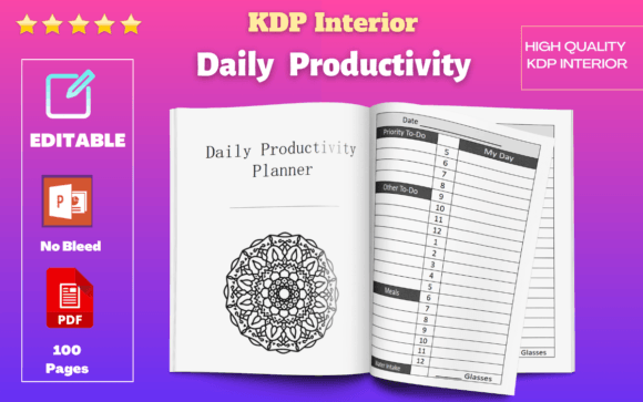 Editable Daily Productivity Planner: A Designer's Tool for Structure