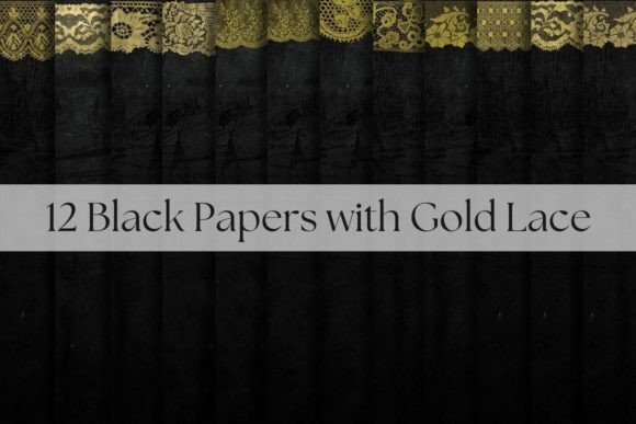 Elegant Black Papers with Gold Lace: A Designer's Asset