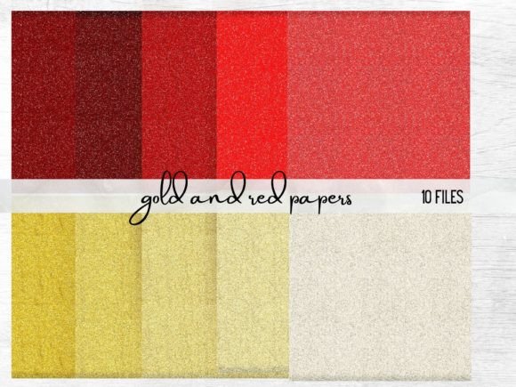 Elevate Festive Designs with Gold and Red Glitter Paper