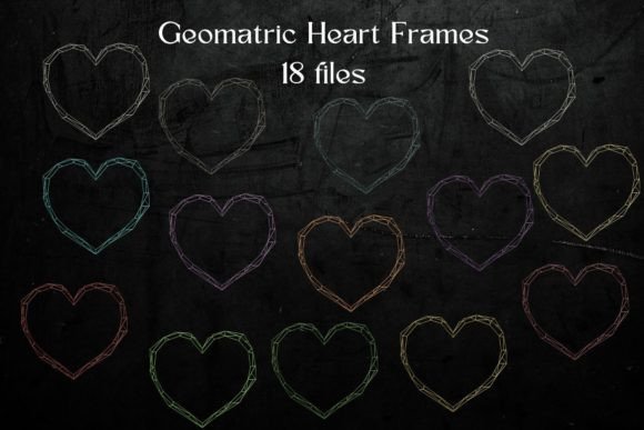 Elevate Your Designs with Colorful Heart Shaped Gold Frames