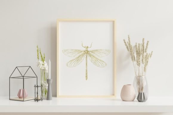 Elevate Your Designs with Elegant Gold Dragonfly Clipart