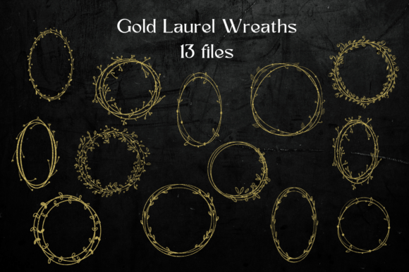 Elevate Your Projects with Gold Glitter Laurels Clipart