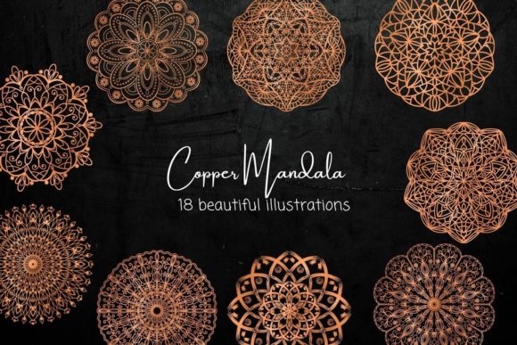 Elevate Your Visual Design with Copper Mandala Illustrations