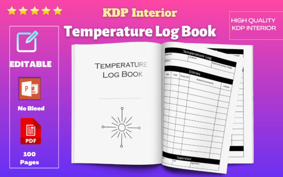 Temperature Log Book - KDP Interior: A Designer's Asset