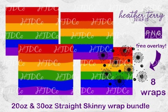 Vibrant 20 Oz & 30oz Rainbow Tumbler Bundle: Design Assets