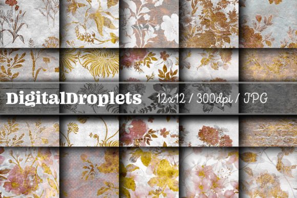 Vintage Gilded Flowers Vol. 1 | 12x12: A Designer's Asset